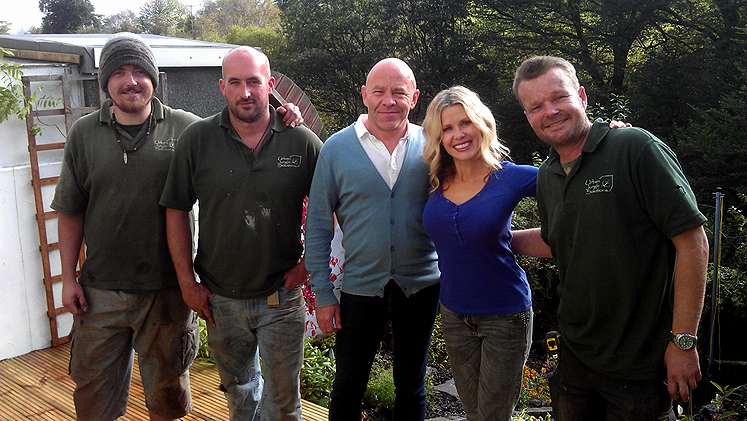 The Urban Jungle Solutions team on site with the Cowboy Builders television crew